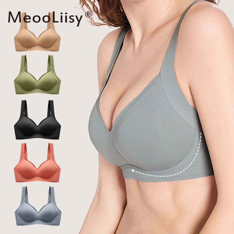MeooLiisy – soutien-gorge sans couture pour femmes, sous-vêtements rembourrés, Push Up, doux, sans fil, lingerie de S à XL