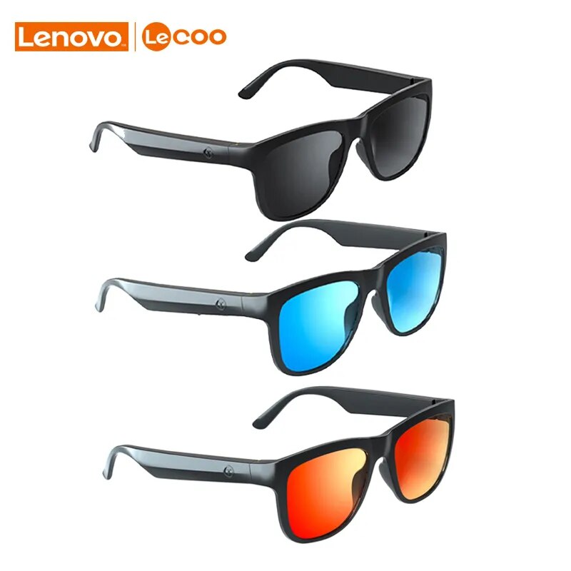Lenovo Lecoo C8 Smart Glasses Headset Wireless Bluetooth Sunglasses Outdoor Sport earphone Calling Music Anti-Blue Eyeglasses